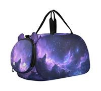 Quteprint Borsone sportivo per bambini e bambine - Galaxy Nebula Space Stars 100% poliestere borsa da palestra con scomparto separato per scarpe, tracolla regolabile, borsa compatta da viaggio e