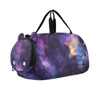 Quteprint Borsone sportivo per bambini e bambine - Galaxy Nebula Universe Star 100% poliestere borsa da palestra con scomparto separato per scarpe, tracolla regolabile, borsa compatta da viaggio e