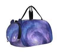 Quteprint Borsone sportivo per bambini e bambine - Swirl Galaxy Stars Space 100% poliestere borsa da palestra con scomparto separato per scarpe, tracolla regolabile, borsa compatta da viaggio e