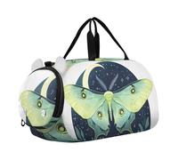 Quteprint Borsone sportivo per bambini per ragazzi e ragazze - Animal Butterfly Moon Stars 100% poliestere borsa da palestra con scomparto separato per scarpe, tracolla regolabile, borsa compatta da