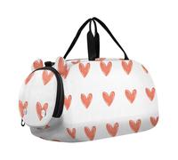 Quteprint Borsone sportivo per bambini per ragazzi e ragazze, con cuori rossi di San Valentino, 100% poliestere, borsa da palestra con scomparto separato per scarpe, tracolla regolabile, borsa