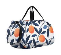 Quteprint Borsone sportivo per bambini per ragazzi e ragazze, con foglie d'arancia e frutta, 100% poliestere, borsa da palestra con scomparto separato per scarpe, tracolla regolabile, borsa compatta
