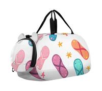 Quteprint Borsone sportivo per bambini per ragazzi e ragazze, con infradito in 100% poliestere, borsa da palestra con scomparto separato per scarpe, tracolla regolabile, borsa compatta da viaggio e