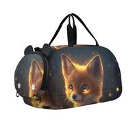 Quteprint Borsone sportivo per bambini per ragazzi e ragazze, con luci incandescenti, 100% poliestere, borsa da palestra con scomparto separato per scarpe, tracolla regolabile, borsa compatta per