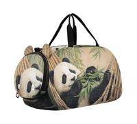 Quteprint Borsone sportivo per bambini per ragazzi e ragazze, con simpatico panda che dorme, 100% poliestere, borsa da palestra con scomparto separato per scarpe, tracolla regolabile, borsa compatta