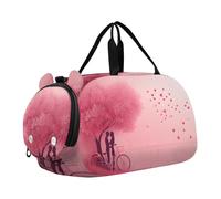 Quteprint Borsone sportivo per bambini per ragazzi e ragazze - San Valentino romantico Love Tree 100% poliestere borsa da palestra con scomparto separato per scarpe, tracolla regolabile, borsa