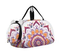 Quteprint Borsone sportivo per bambini per ragazzi e ragazze, stile hippy, mandala indiano, 100% poliestere, borsa da palestra con scomparto separato per scarpe, tracolla regolabile, borsa compatta da