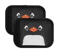 Quteprint Confezione da 4 custodie morbide per bagagli, con simpatico volto di pinguino, con etichette per bagagli e coperture per maniglie per comfort, presa e facile identificazione