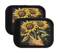 Quteprint Confezione da 4 involucri per maniglie dei bagagli, stile vintage, con etichette per bagagli e coperture per maniglie per comfort, presa e facile identificazione