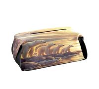 Quteprint Contenitore rettangolare in pelle per fazzoletti con orso polare al tramonto, 23,9 x 13 x 9,1 cm, custodia decorativa per fazzoletti per casa, ufficio, auto, bagno, scrivania, tavolo