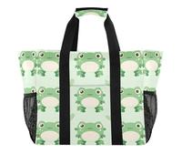 Quteprint Grande borsa da viaggio impermeabile per donne e uomini, graziosa borsa da spiaggia in tela con fodera e tasche, riutilizzabile, per generi alimentari, lavanderia, cucina, piscina, picnic