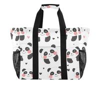 Quteprint Grande borsa da viaggio impermeabile per donne e uomini, graziosa borsa da spiaggia in tela con fodera e tasche, riutilizzabile, per generi alimentari, lavanderia, cucina, piscina, picnic