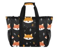 Quteprint Grande borsa da viaggio impermeabile per donne e uomini, graziosa borsa da spiaggia in tela con fodera e tasche, riutilizzabile, per generi alimentari, lavanderia, cucina, piscina, picnic