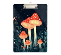 Quteprint Lavagna portablocco in acrilico con foglie verdi, 22,9 x 31,8 cm, trasparente, antigraffio, con clip in metallo (argento) e gancio da parete, spessore 0,6 cm, per ufficio, classe, infermieri