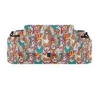 Quteprint Organizer universale per occhiali per cani e passeggino, accessori con 2 portabevande, cinghie regolabili e ganci per passeggino, adatto per bottiglie, pannolini, telefoni cellulari,