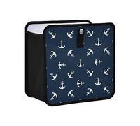 Quteprint Pattumiera da appendere per auto, con ancora marina, blu, pieghevole, per auto, SUV, veicoli, impermeabile, accessori per auto, organizer per alimenti, a prova di perdite, M