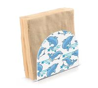 Quteprint Portatovaglioli, grazioso portatovaglioli in acrilico a forma di delfino e stella marina, per tavolo, organizer per tovaglioli da cucina, per esterni, per feste e cene