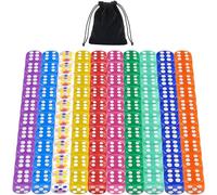 QUTHZZHY 100 Pezzi Dadi Colorati, Cubi Colorati 16 mm, 6 Facce Cubi con Tasche da Taschino, Dado da Gioco in Acrilico, Dadi da Gioco per Giochi di Carte da Tavolo, per Lezioni di Matematica,10 Colori