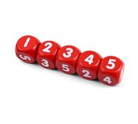 QUTHZZHY 5 dadi grandi, 25 mm, cubi colorati rossi con numeri 1-6, set di dadi D6, giocattolo per bambini, per giochi da tavolo, educazione della prima infanzia, feste, insegnamento matematico
