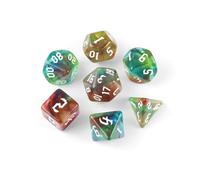 QUTHZZHY DND Dice Polyhedral Dice Set di 7 dadi DND per Dungeons and Dragons RPG MTG Pathfinder Rollenspiel D4 D6 D8 D10 D12 D20 (rosso traslucido e blu)