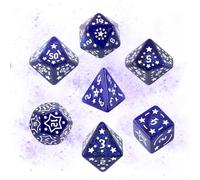 QUTHZZHY, Set di 7 dadi poliedrici con motivo a stella per Dungeon and Dragons, MTG, dadi per giochi di ruolo, giochi da tavolo RPG, D&D, D20 D12 D10 D8 D6 D4