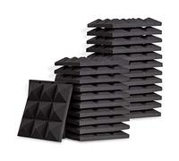 Qutsvosh 24 fonoassorbenti in schiuma, a forma di piramide, per il trattamento di pareti e soffitti, 5 x 30 x 30 cm