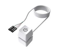 Qutsvosh Luce a LED, interruttore desktop per computer, scheda madre PC, pulsante di avvio/accensione esterno, prolunga per ufficio domestico, 1,65 m, durevole, facile da usare
