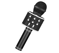 Qutsvosh Microfono wireless Bluetooth per karaoke, portatile, portatile, ideale come regalo per feste e bambini