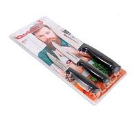 Quttin 50342 Set di coltelli da cucina, nero, 3 pezzi, acciaio