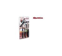 Quttin 50347 - Set di coltelli da cucina e pelapatate, 4 pezzi, colore: Nero