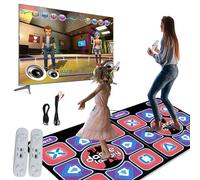 QUUGAR Tappetino da ballo 2 in 1 per TV e PC (gioco a due giocatori) | Tappetino da ballo elettronico con 2 controller di gioco,Con tessuto impermeabile/100 canzoni/3 modalità di gioco,Per fitness