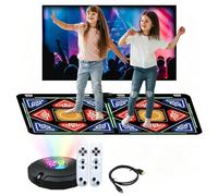 QUUGAR Tappetino da ballo interattivo doppio per bambini, per TV e computer | Doppio tappetino musicale antiscivolo per adulti e bambini, 100 canzoni+3 modalità+lampada d'atmosfer telecomando