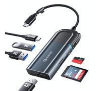 QUUGE Hub USB-C 6-in-1 con HDMI 4K@60Hz, Pulsante Spegnimento Schermo, USB-C 10Gbps e PD 100W, Lettore Schede TF/SD, 2x USB 3.0 - Compatibile con MacBook, Laptop, iPad
