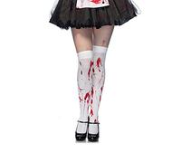 QUUPY 1 paio di calze insanguinate di Halloween macchiate di sangue da donna calze alte per Halloween Cosplay Costume