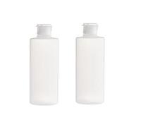 QUUPY 2 flaconi vuoti da 100 ml in plastica morbida e trasparente, con tappo a scatto, ricaricabili, per cosmetici, campioni di trucco, contenitori da viaggio per lozioni, gel doccia, shampoo,