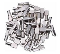 QUUPY 30PCS 7mm Cabinet Shelf Pegs Spoon Shape Shelf Support Pins Holders Bookshelf Furniture Shelve Nickel Plated Brackets for Kitchen Closet