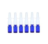 QUUPY 6 flaconi da 10 ml vuoti per lo spray nasale in vetro ricaricabile per il trucco acqua da viaggio (blu)