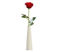 QUUPY Vaso da fiori conico in ceramica bianco alto vaso decorativo floreale vaso conico da tavolo piccoli vasi a collo stretto per casa tavolo matrimonio camera da letto soggiorno ufficio scrivania