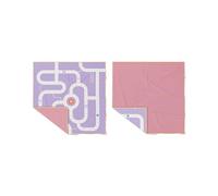Quut - Asciugamano da spiaggia per bambini con gioco - Microfibra ad asciugatura ultrasonica senza sabbia - Compatto, leggero (strada lavanda, XL - 180 x 180 cm)
