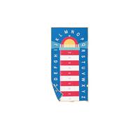 Quut - Asciugamano da Spiaggia/Piscina per Bambini con Gioco - Microfibra ad Asciugatura Ultra Rapida, senza Sabbia - Compatto e Leggero (Faro Blu, M - 140 x 70 cm)