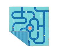 Quut - Asciugamano da spiaggia/piscina per bambini con gioco - Ultraveloce ad asciugatura in microfibra, senza sabbia - compatto, leggero (Strada, XL - 180 x 180 cm)