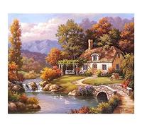 Quuzee per Bambini Pittura Diamante 5d Fai da Te Trapano Pieno Casa di Campagna 50x70cm DIY 5D Diamond Painting Kit Completo Strass Ricamo a Punto Croce Craft Arts la Decorazione della Parete di casa