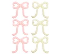 Quuztao 6 palloncini con fiocco, palloncini in lamina beige e rosa, 41 x 43 cm