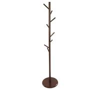 QUVIO Appendiabiti, supporto per giacca, borsa, cappello, Stand appendi abiti in legno, Attaccapanni da Terra con 8 ganci per camera da letto, ingresso, 175 cm, Coat Stand (marrone)