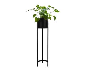 QUVIO Supporto per piante con vaso, fioriera da terra, portabottiglie, scaffale alto per piante da interno, esterno, portabottiglie, fioriera in metallo, sgabello per fiori, 22x22x90 cm