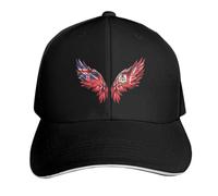 QUWJLK Bermuda Bermudan Flag with Wings Baseball cap 100% Polyester Adjustable Curved Brill Unisex Patriotic Hat for Daily Outdoor Sports Black