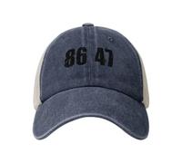 QUWJLK Cappello a Rete Vintage Retro 8647 Anti 86 47 Cappello da Cowboy Cappellino da Baseball Cappelli da Camionista da Donna Cappelli da Baseball da Cappellino da papà da Golf Nero -h