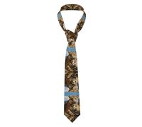 QUWJLK Cravatta da uomo elegante con stampa leopardata in cerca di preda, perfetta per riunioni di lavoro e viaggi d'affari.