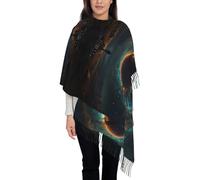 QUWJLK Echi di esistenza1 Sciarpa lunga con nappe stampate, scialle caldo a righe verticali, un accessorio alla moda per l'autunno e l'inverno femminile.