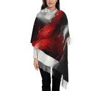 QUWJLK Elegante sciarpa da donna con nappe e drago bianco e nero, calda sciarpa invernale, sciarpa in finto cashmere per l'inverno.
